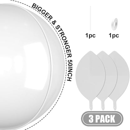 50 Inch Giant White Round Foil Balloons - Image 4