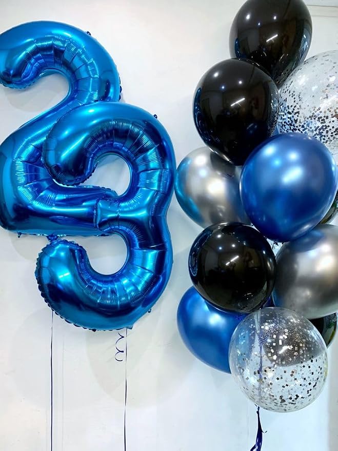 Navy Blue Number 7 Balloon 40 Inch, 7th Birthday Decorations Men Women | Foil - Image 9