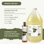 Avocado Oil - Direct from EIR Oils Farm in Spain - 100% Pure Carrier Oil for Hair, Face, and Skin - Hand-Picked, Cold-Pressed Carrier Oil - (16oz)