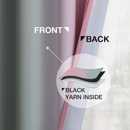 Yakamok Ombre Pink and Grey Curtains - Image 5