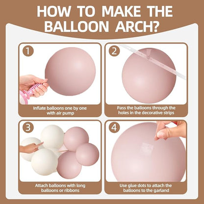 MEBAY Pink White Gold Balloons Arch Kit - Image 3