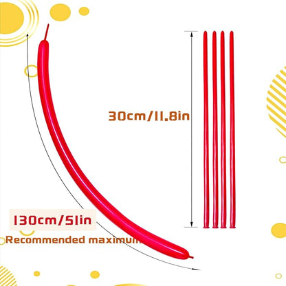 Red Long Balloons Premium 260 Twisting Balloons Animals Magic - Image 3