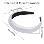 Sliver Wide Headband for Women Soft Leather Padded Headband Fashion Dressy Head Band High Elastic Comfortable Hairband Hair Accessories for Womens Hair