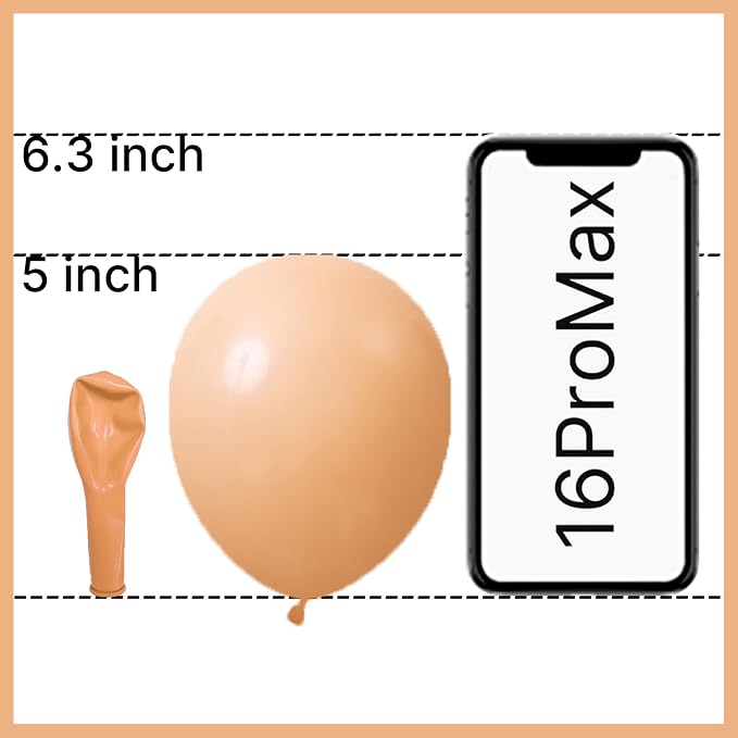 PartyWoo Nude Balloons 100pcs Apricot Fall Neutral Color 5 Inch | Balloons - Image 2