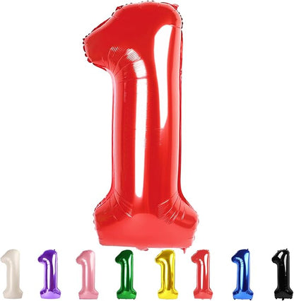 Red One Number Balloons 40 Inch Big 1 by Mluchee