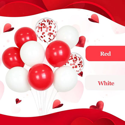 60pcs Red and White Balloons 12inch - Image 4