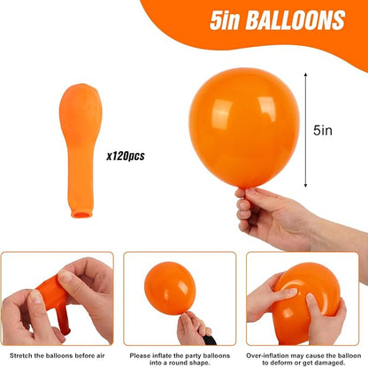 RUBFAC Orange Balloons 120pcs 5 Inch Latex Party Balloons - Image 3