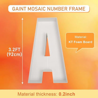 Marquee Letters 3FT Tall Mosaic Balloon Frame Pre-Cut Foam Board Letter A | - Image 2