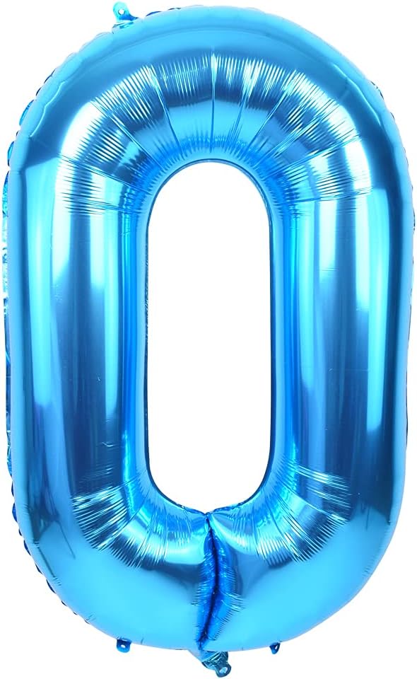 TONIFUL 40 Inch Blue Number 0 Balloons Large Foil 2027 Grad New Year Decor | by TONIFUL
