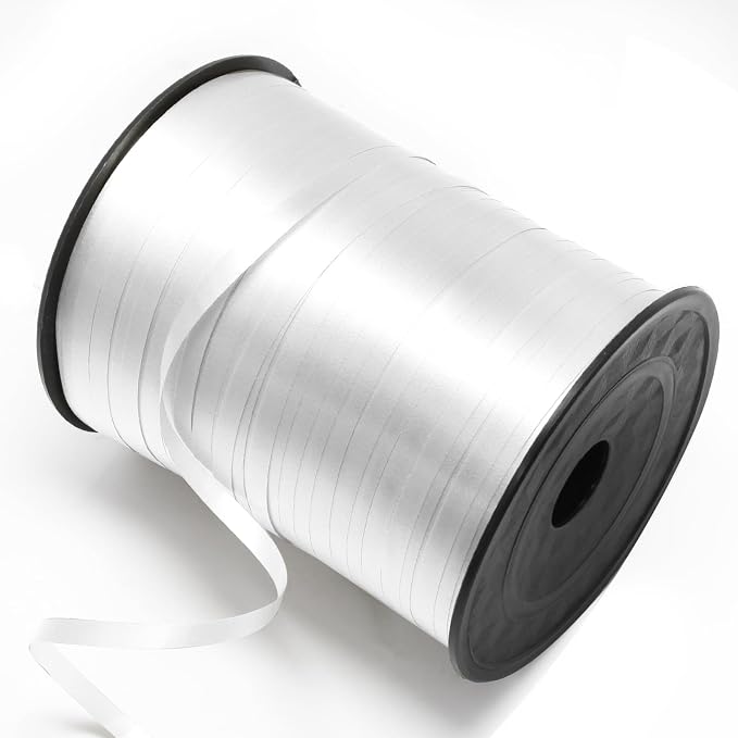 Luomorgo White Curling Ribbon, 500 Yards/1 Roll Balloon Ribbon | Plastic Thin by Luomorgo