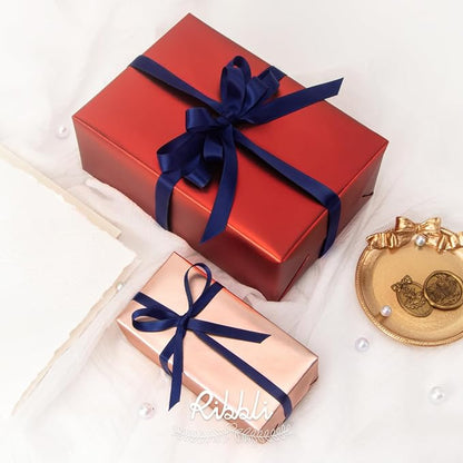 Ribbli Navy Double Faced Satin Ribbon, 1/4” x Continuous 25 Yards, Use - Image 4
