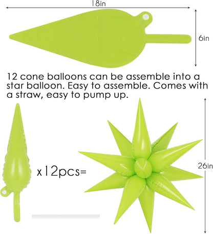 72 Pcs Star Balloons Foil Explosion Balloons Magic 12 Point Star Cone Balloon - Image 7
