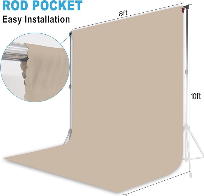 Beige Photography Backdrop for Photoshoot, 8x10 FT | Versatile Studio Photo - Image 2