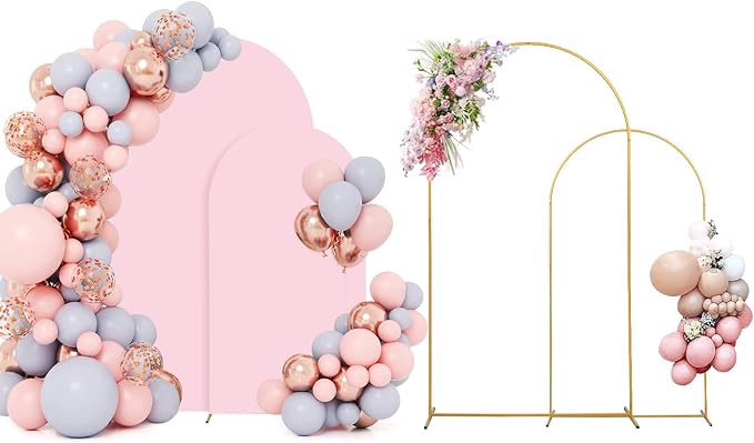 Wedding Arch Backdrop Stand Set of 2 by SuuWoee