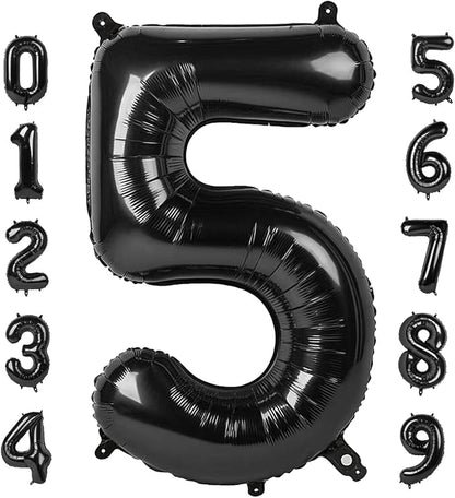 Number Balloon 40 Inch Black Number 5 by Mluchee