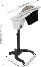 Bepritm 7 Light Hair Steamer, Standing Deep Conditioning Hair Steamer with Adjust Height & Wheels, 700W Hooded Micro Mist Ozone Scalp Hydration Steamer for Salons, Barbershops (White)