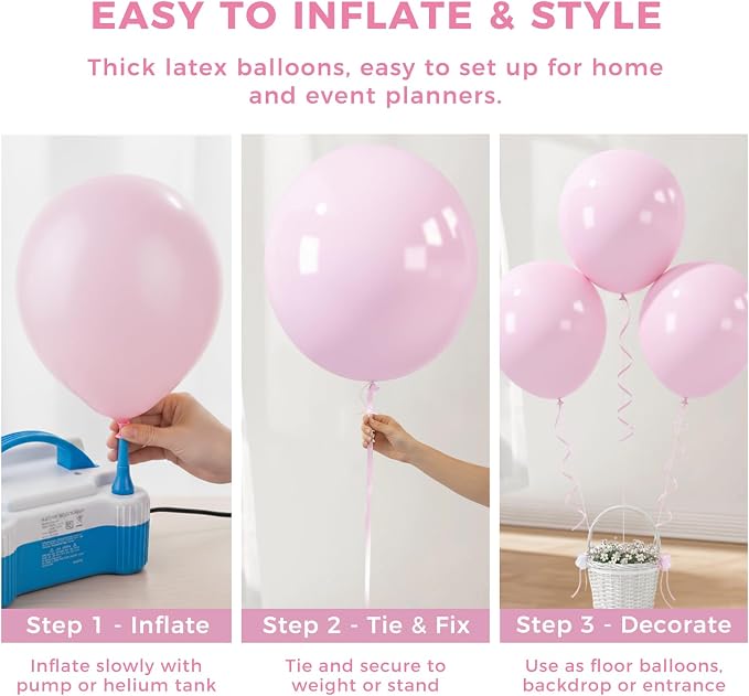 LovesTown 15PCS Pink Party Balloons, 18inch Latex Balloons Garland Arch Kit - Image 6
