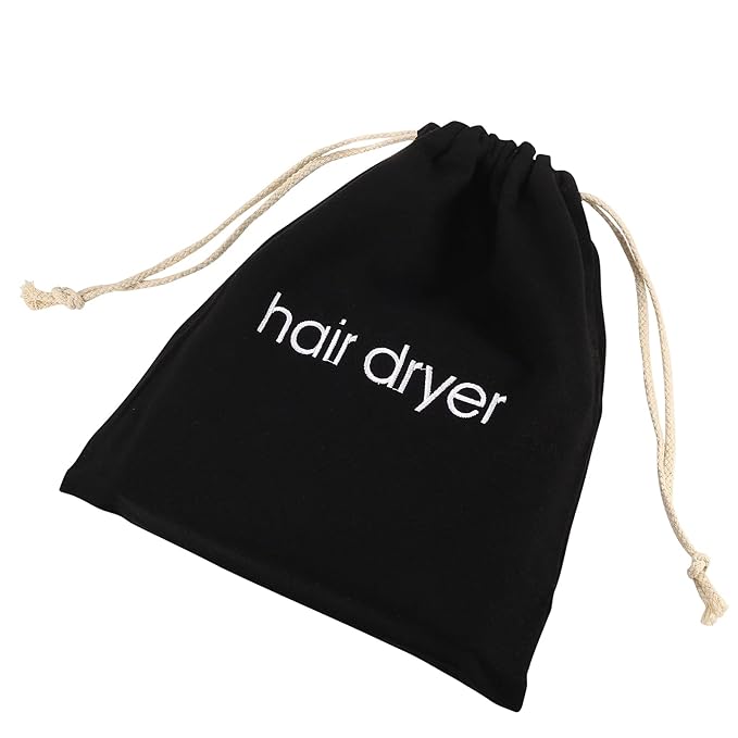 3 | 6 | 8 Pack Hair Dryer Bags Drawstring Bag Container Hairdryer Bag for travel bathroom (6 PCS, Black)