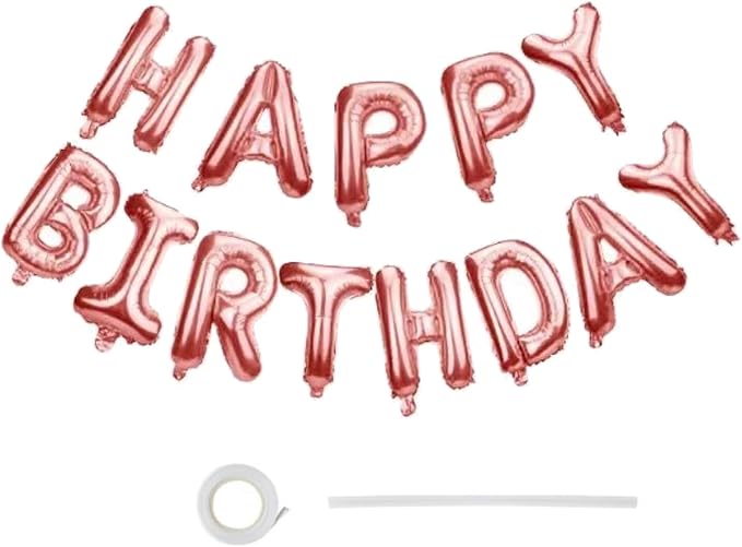 16" Happy Birthday Foil Letter Balloons Banner Set | Alphabet Balloons by EHCBHG