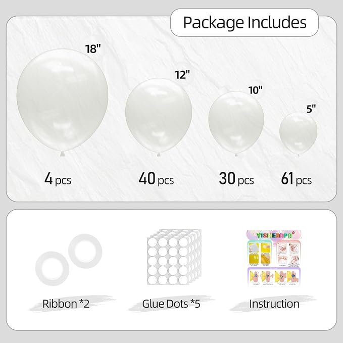 Clear Balloons Different Sizes 135pcs 18 12 10 5 Inch Transparent Balloons Arch - Image 2