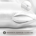 Adubor 100% Silk Pillowcase - Mulberry Silk Pillow Cases, 23 Momme 6A Grade Fibers, Silk Pillow Case for Hair and Skin Health, with Hidden Zipper (Standard 20''×26'', White, 1PC)