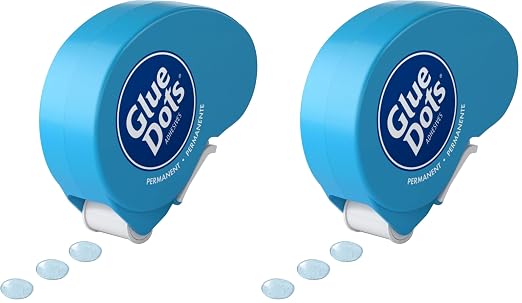 Glue Dots, Permanent Dots Dot N' Go Dispenser, Double-Sided, .38 Inch, 200 Dots by GlueDots