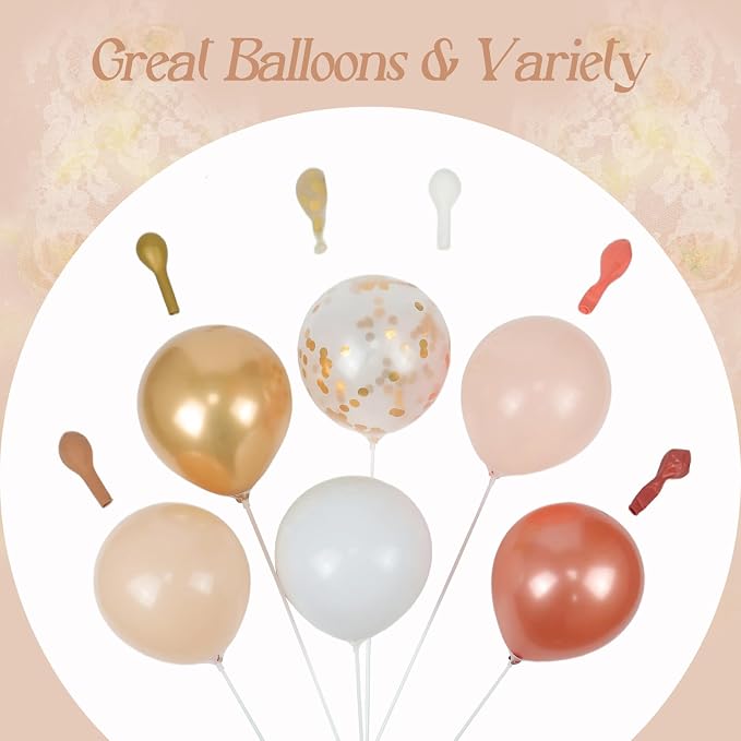 125pcs Peach Balloon Arch Kit - Image 7