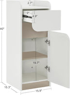 BarberPub Salon Spa Storage Cabinet, Barber Hair Stylist Station with 1 Drawer and 1 Cabinet, Beauty Salon Organizers 40” Tall DC2022 (White&Beige)