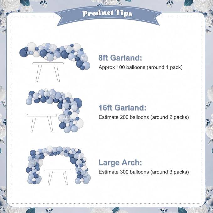 Denim Blue Balloon Arch Kit for Baby Shower Birthday Party Decorations | Denim - Image 7
