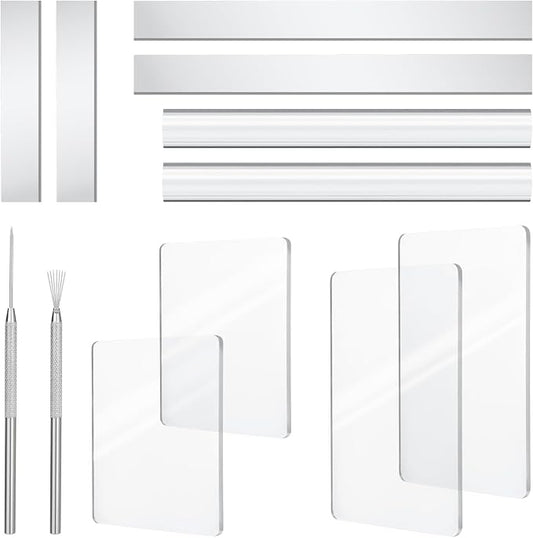 Amrules Clay Tools Kit, Rectangle Shape Acrylic Press Board and Roller Pin by Amrules