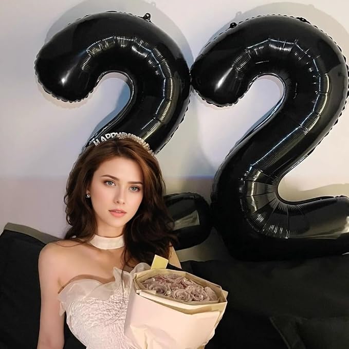 40 inch Black 7 Number Balloon Giant Foil Helium Balloons Black Large Digital - Image 5