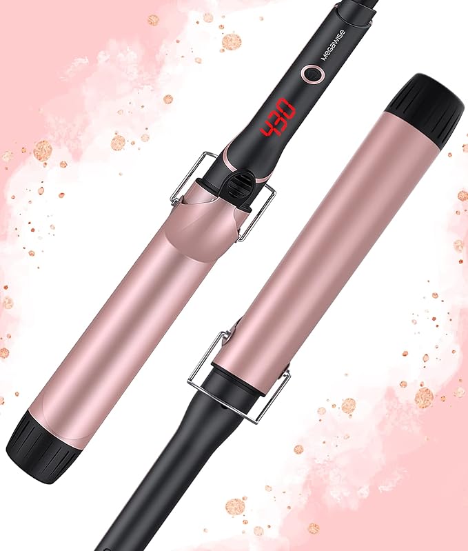Unlock Your Hair's Potential with MegaWise Pro Curling Iron: 1 1/4 inch Ceramic Barrel, 60s Fast Heating, Anti-Scald Grip, and Complete Styling Kit for Effortless Glamour!