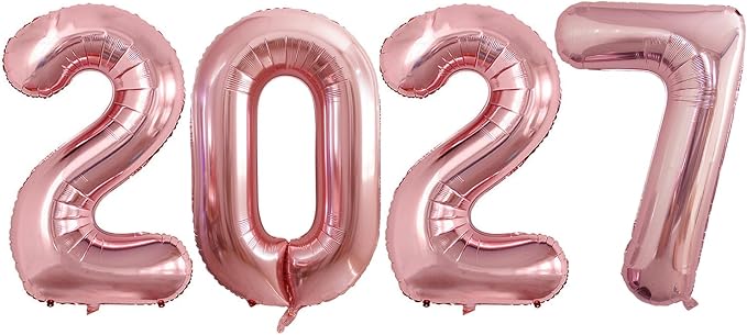 Rose Gold 2027 Foil Number Balloons by GOER