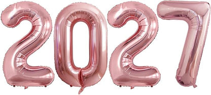 Rose Gold 2027 Foil Number Balloons by GOER