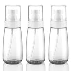 Cosywell Fine Mist Spray Bottle TSA Approved 3.4oz 100ml 3 Pack Empty Cosmetic Refillable Travel Containers Plastic Spray Bottle for Perfume Essential Oils Toners Rose Water Cosmetics (3Clear)