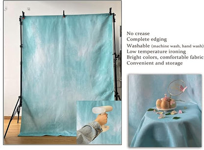 5x7ft Aqua Abstract Solid Photography Backdrops Gradient Portrait Photo Booth - Image 5