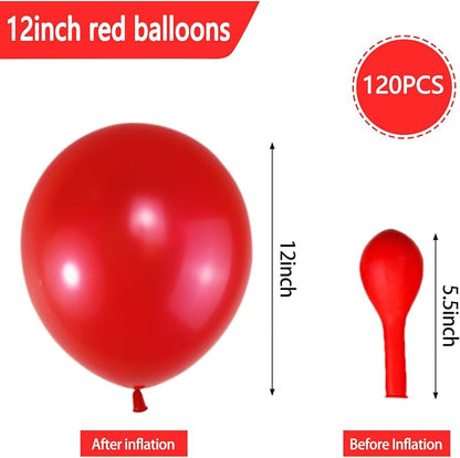 120 Pack Pearl Red Balloons, Bright 12 inch Royal Red Latex Party Balloons - Image 3