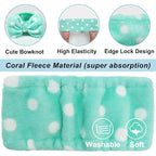 Shintop Sweet Super Soft Caroset Polka Dots Wash Cosmetic Headband Hairlace (Green)