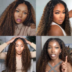 Highlight Bundles Human Hair P1B30 Deep Wave Bundle Brazilian Virgin Remy Hair 3 Bundles 12 14 16 Inch Niegmeag Double Weft 2 Tone Black and Light Brown Deep Wave Bundle