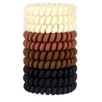JessLab Spiral Hair Ties for Women, 10-Pack Traceless No-Damage Ponytail Holders, Coils Hair Bands for Girls, Assorted Colors