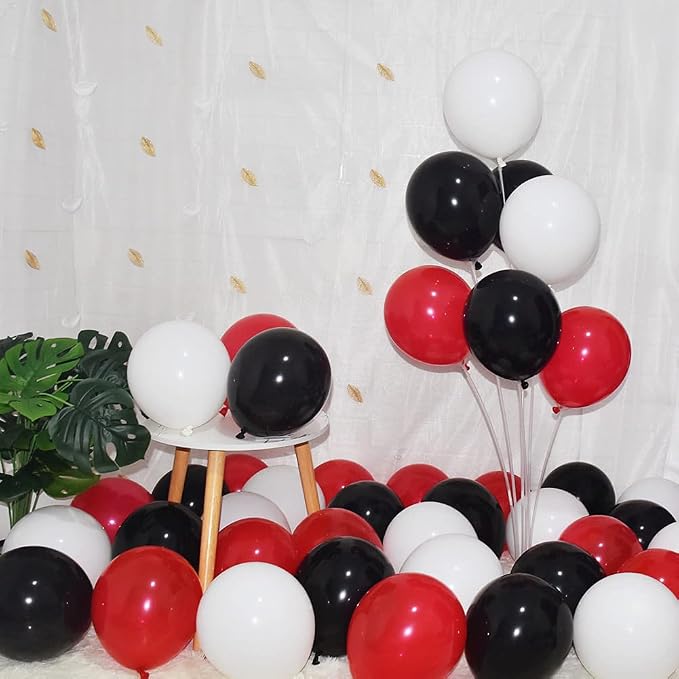 300 Pack Red Black and White Balloons by BAOKUANHU