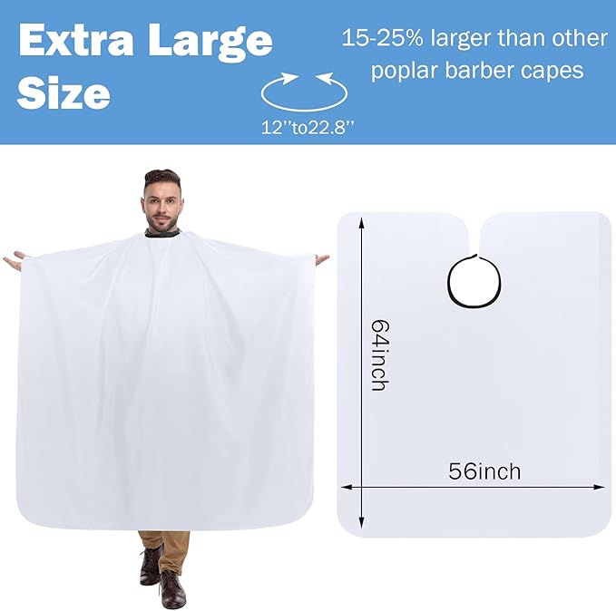 12Pcs Barber Cape 64 x 56'' Large Waterproof Hair Cutting Salon Cape Adjustable Snaps for Hair Dye Salon Stylist Supplies
