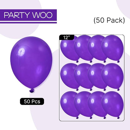 PartyWoo Dark Purple Balloons 50pcs Royal Purple Color 12 Inch | Balloons - Image 7