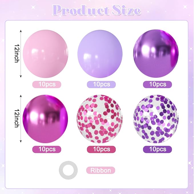 Pink and Purple Balloons for Wedding Baby Shower Bridal Shower Decorations | - Image 2