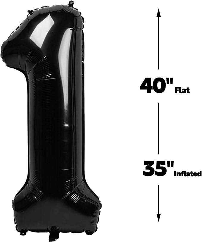 Black 40 Inch 10 Number Balloons, Balloon Decorations - Image 2
