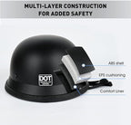 German Style Skull Cap Adult Men Women Half Shell Helmet, DOT Approved Retro Face Helmet for Cruiser Scooter Chopper
