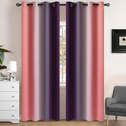 Yakamok Blackout Ombre Dark Pink and Dark Purple Curtains-Gradient Room by Yakamok