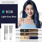 PureStyle 100ml Professional Permanent Hair Color Dye Cream Ammonia Free, Long Lasting Light Grey Blue Color, 100% Gray Coverage, Natural Shine, For All Hair Types Easy At Home Application