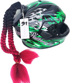 Helmet Pigtail Motorcycle Helmet Ponytail Bicycle Helmet Braids Hair Tails Used for Any Helmets/Reusable Design 24Inch 2pcs Together (Helmet Not Included)