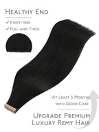 WENNALIFE Fuller Tape in Hair Extensions Human Hair, 18 inch 20pcs 80g Jet Black Remy Hair Straight Tape in Extensions Thicker Skin Weft Tape Ins Extensiones De Cabello Humano